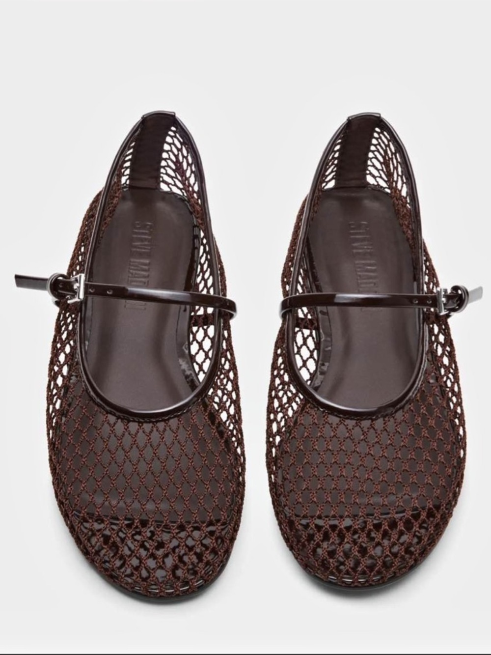 Steve Madden Brown Mesh Mary Jane Flats